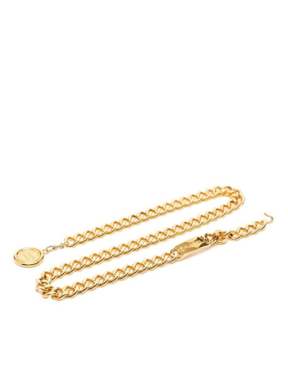 Chanel CC Logo 31 Rue Cambon le Plate Chain Belt Gold Plated - Picture 1 of 5